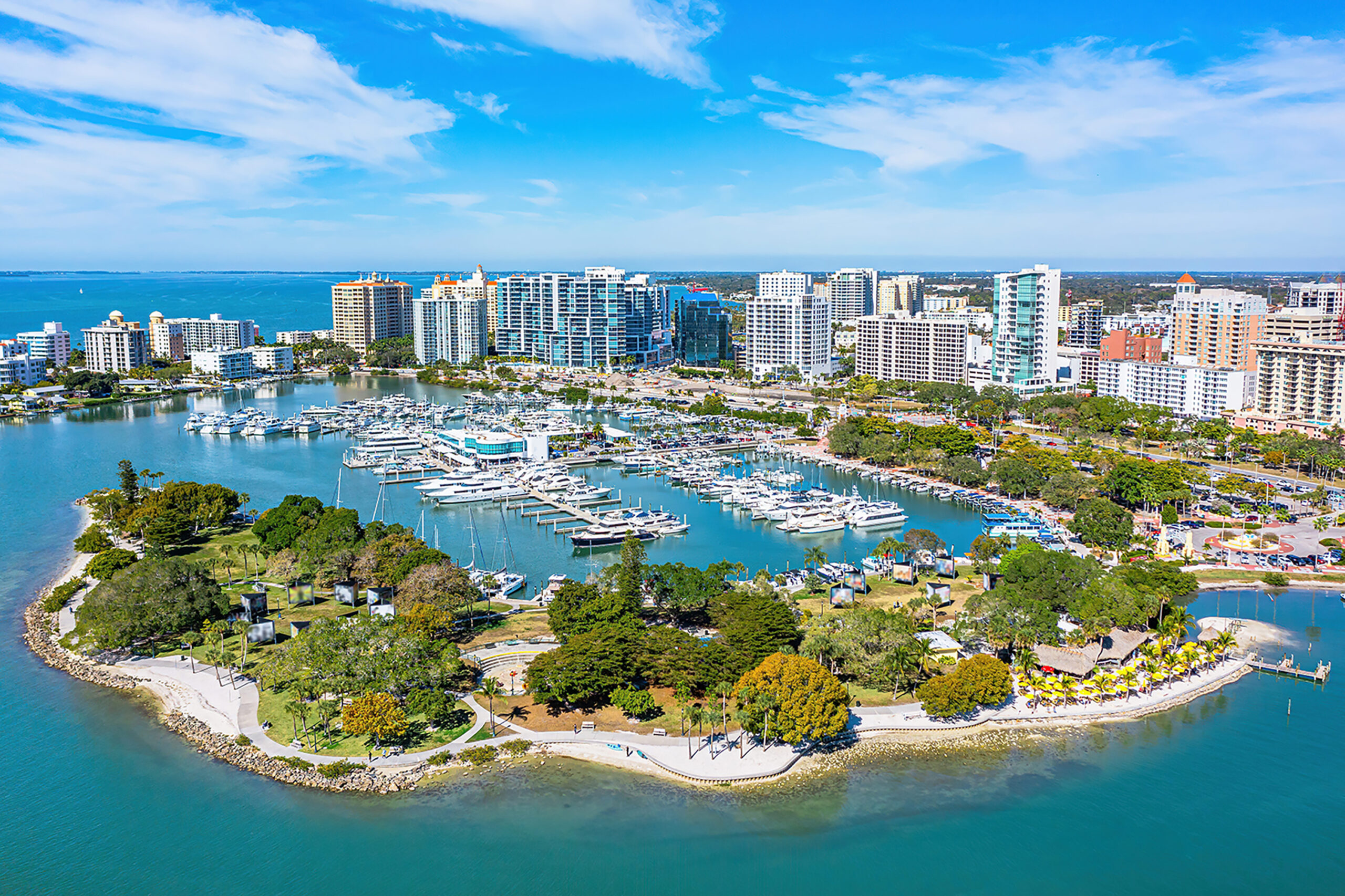 Sarasota Florida Downtown Bayfront Park Marina Jacks Golden Gate