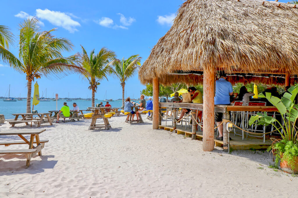 O'Leary's Tiki Bar & Grill Waterfront Restaurant is a casual tropical-themed, pet and family-friendly downtown Sarasota, Florida restaurant and bar located in Bayfront Park and features live music daily. Photo by Nita Ettinger.
